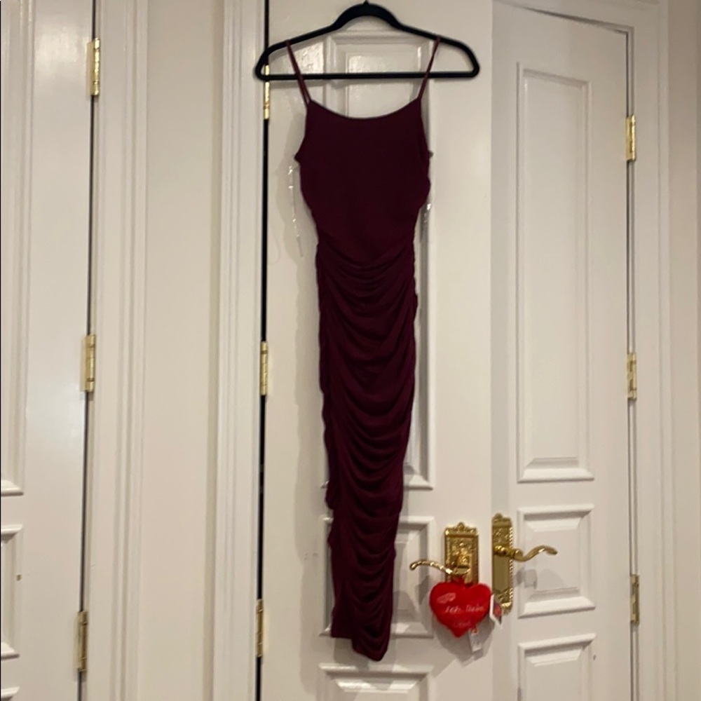 New Purple Midi Scrunched Dress